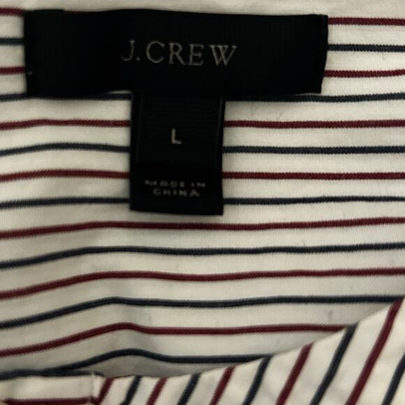 J Crew Embroider Stripe Blouse Tie Back Top L Cottagecore Prairie Boho Feminine - Picture 2 of 6